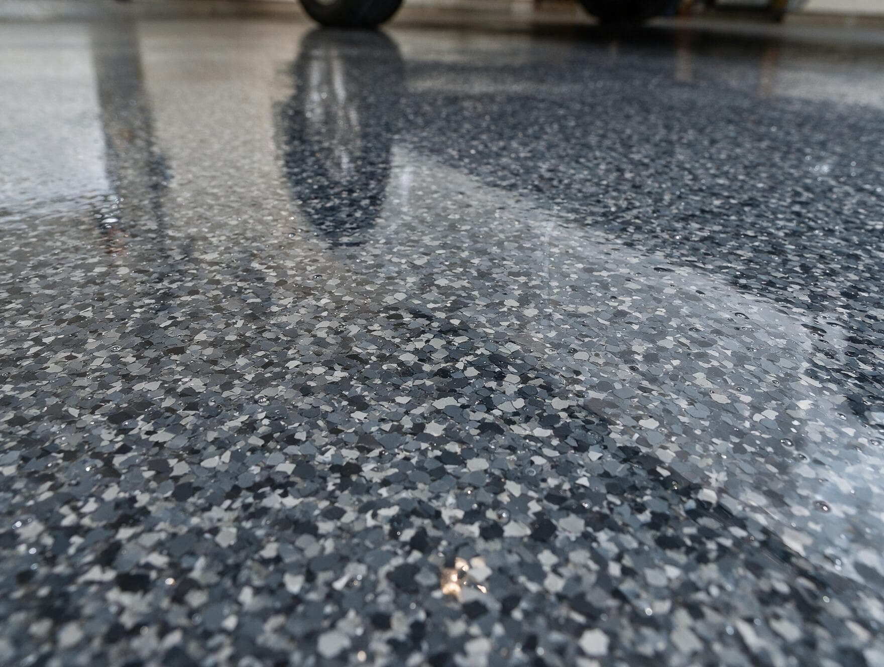 Graphite Mix epoxy floor texture — Charlotte NC